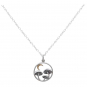 Sterling Silver 18 Inch Mushroom Necklace with Bronze Moon
