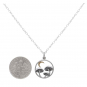 Sterling Silver 18 Inch Mushroom Necklace with Bronze Moon