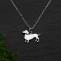 Sterling Silver Dachshund Dog Necklace 18 Inch