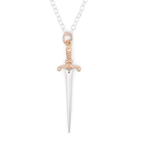 Mixed Metal Sword Necklace