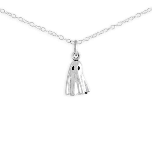 Nina Designs Sterling Silver 3D Ghost Necklace