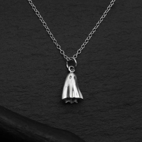 Nina Designs Sterling Silver 3D Ghost Necklace