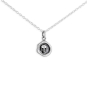 Nina Designs Sterling Silver Wax Seal Skull Necklace white background