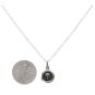 Nina Designs Sterling Silver Wax Seal Skull Necklace dime photo