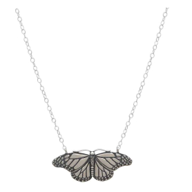 Sterling Silver Monarch Butterfly Festoon Necklace Front View