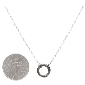 Sterling Silver Removable Ouroboros Charm Holder Necklace with Dime