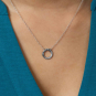 Sterling Silver Removable Ouroboros Charm Holder Necklace on model