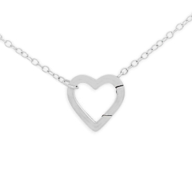 Sterling Silver Removable Heart Charm Holder Necklace
