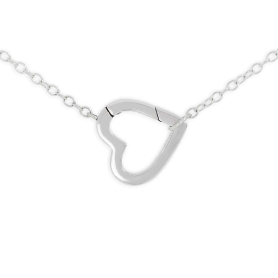 Nina Designs Sterling Silver Removable Heart Charm Holder Necklace