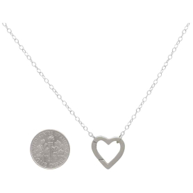 Sterling Silver Removable Heart Charm Holder Necklace with Dime