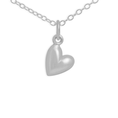 Nina Designs Sterling Silver Small Puffy Heart Necklace