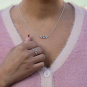 Mixed Metal Claddagh Heart Festoon Necklace on model