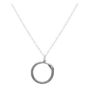 Sterling Silver 18 Inch Ouroboros Snake Necklace