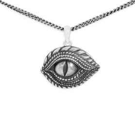 Men's Necklace Sterling Silver Dragon Eye 22 Inch