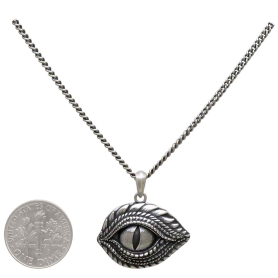 Men's Necklace Sterling Silver Dragon Eye with Dime