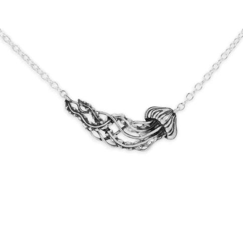 Nina Designs Sterling Silver Dimensional Jellyfish Festoon Necklace