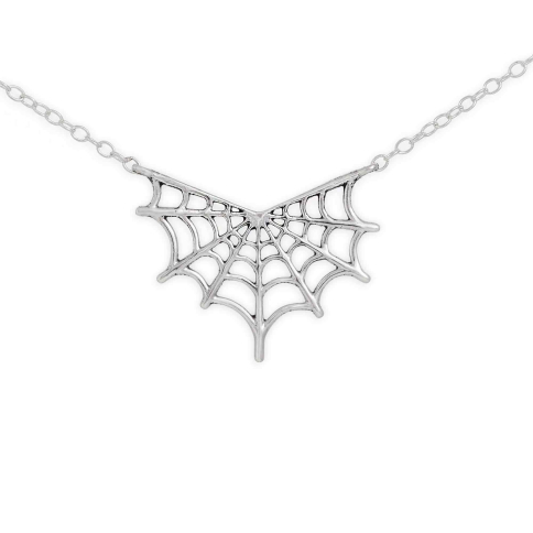 Nina Designs Sterling Silver Spiderweb Festoon Necklace
