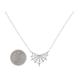 Sterling Silver Spiderweb Festoon Necklace with Dime