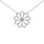 Mixed Metal Openwork Daisy Festoon Necklace