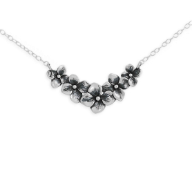 Sterling Silver Hydrangea Festoon Necklace