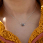 Sterling Silver Swallow Festoon Necklace on neck