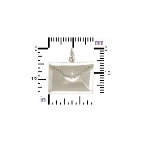 Sterling Silver Envelope Locket Pendant 19x18mm