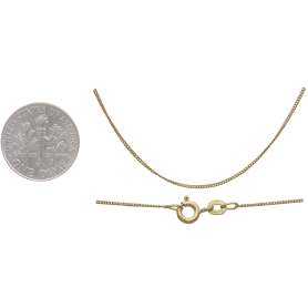 14K Solid Gold Delicate Chain next to dime