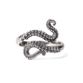 Sterling Silver Octopus Tentacle Adjustable Ring