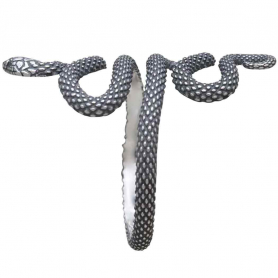Sterling Silver Textured Adjustable Snake Ring