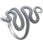 Sterling Silver Textured Adjustable Snake Ring top view