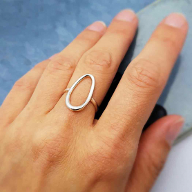 Sterling Silver Organic Oval Ring