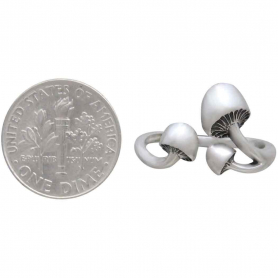 Sterling Silver Adjustable Three Mushroom Ring