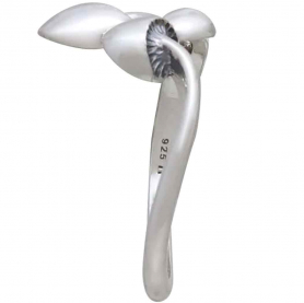 Sterling Silver Adjustable Three Mushroom Ring