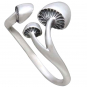 Sterling Silver Adjustable Three Mushroom Ring