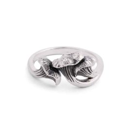 Sterling Silver Chanterelle Mushroom Ring