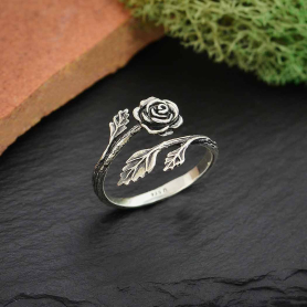 Adjustable Rose Ring on black background