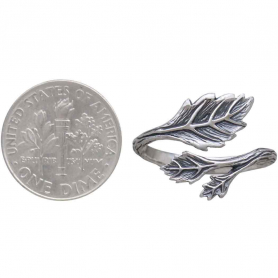 Sterling Silver Adjustable Leaf Ring