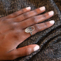 Sterling Silver Layered Trees and Mountains Oval Ring