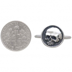 Sterling Silver Shadow Box Skull Ring