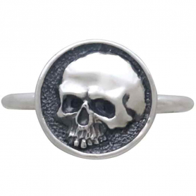Sterling Silver Shadow Box Skull Ring