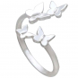 Sterling Silver Adjustable Butterfly Cluster Ring