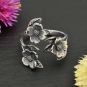 Sterling Silver Adjustable Dogwood Flowers Ring