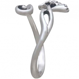Sterling Silver Adjustable Lotus Ring