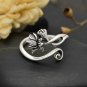 Sterling Silver Adjustable Lotus Ring