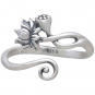 Sterling Silver Adjustable Lotus Ring