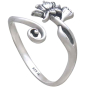 Sterling Silver Adjustable Lotus Ring top view