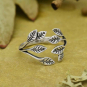 Nina Designs Sterling Silver Leaf Cluster Adjustable Ring