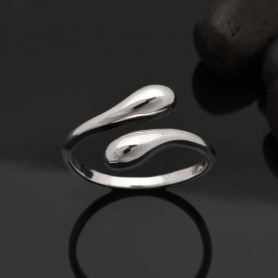 Sterling Silver Adjustable Teardrop Ring