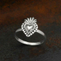 Sterling Silver Flaming Heart Ring
