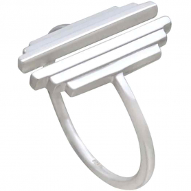 Sterling Silver Stepped Bar Adjustable Ring